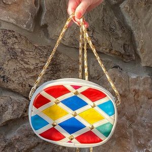 Vintage Harlequin Colored Cross-body/shoulder bag